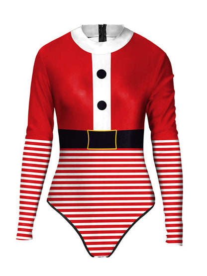 Women's Christmas Digital Print One Piece Swimsuit
