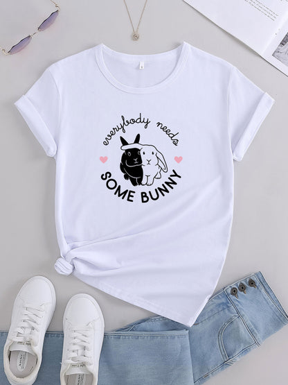 Women's Contrast Bunny Cotton Graphic Tee