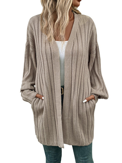 🎨 New Women's Long Sleeve Solid Color Cardigan Sweater