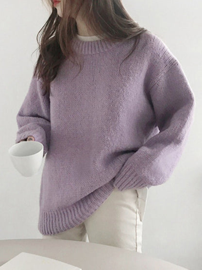 👚🧶 Women's New Casual Loose Round Neck Pullover Knitted Top