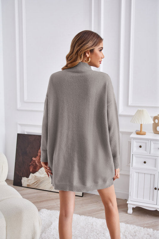 🐢 Women's half turtleneck slit pullover sweater 💃💖
